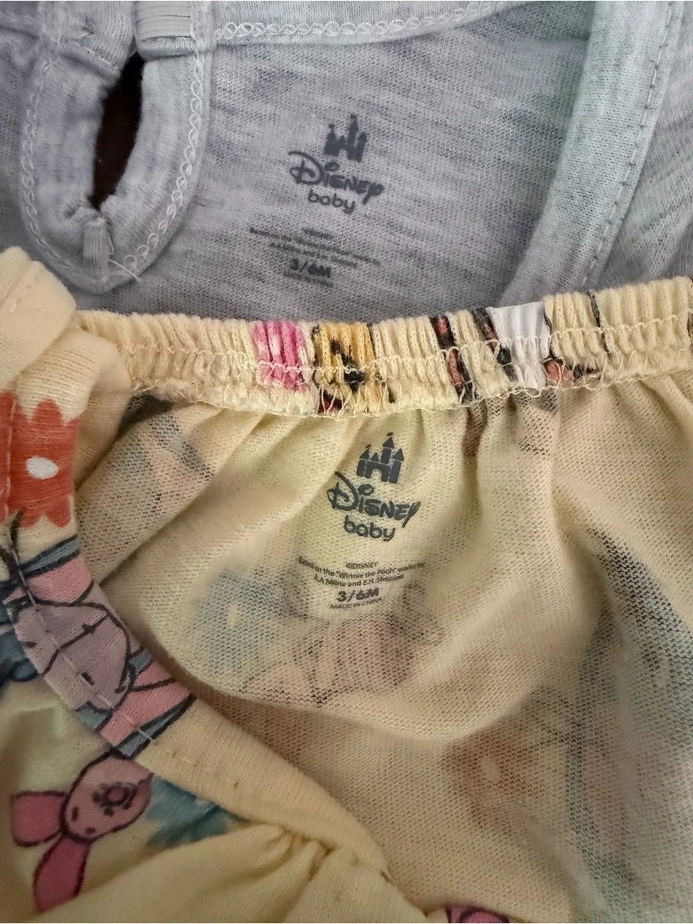 Disney Baby Yellow & Light Gray Character Two-Piece Set